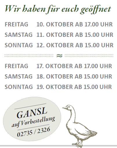 Ganslzeit in unserer Weinstube