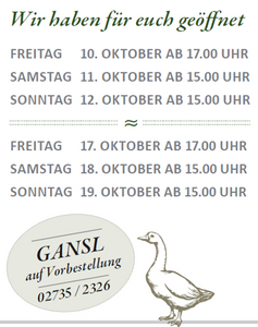 Ganslzeit in unserer Weinstube